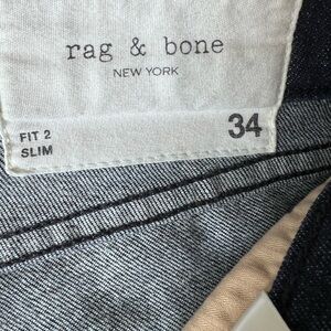 rag & bone Button Fly Dark Blue Men's Jeans
